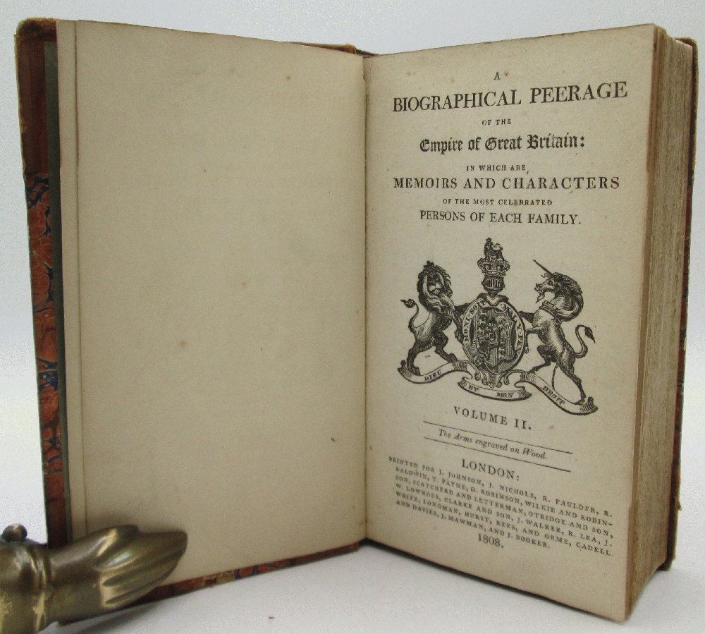 Image for A Biographical Peerage of the Empire of Great Britain Vol II Only