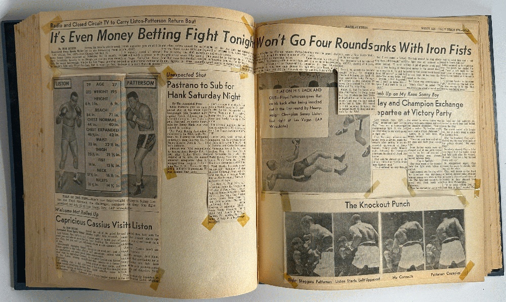 19 Page Boxing Newspaper Clipping Scrapbook 1961-1963