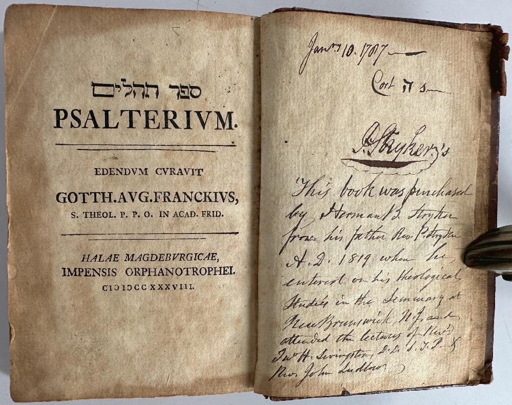 Sefer Tehilim -- Psalterium Edendum Curavit: Gotthilf August Franckius