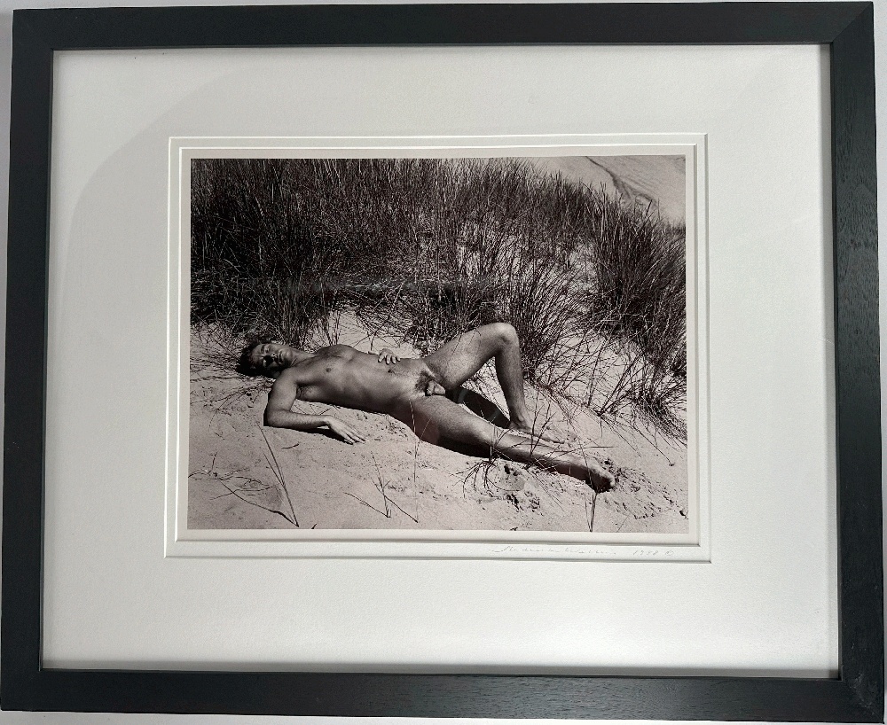 Photograph of Nude Man on Beach Framed by Shedrich Williams, 1988
