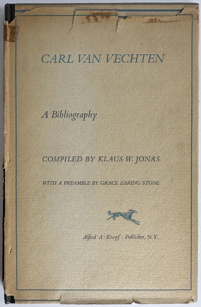 Image for Carl Van Vechten, A Bibliography (Signed by Carl Van Vechten) Carl Van Vechten, A Bibliography (Signed by Carl Van Vechten)