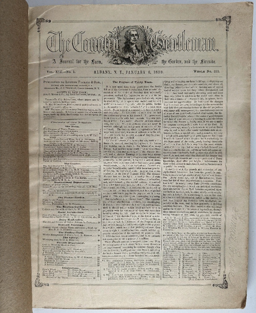 The Country Gentleman: A Journal for the Farm, the Garden and Fireside Devoted to Improvement in Rural Affairs Vol XIII Jan-Jun 1859