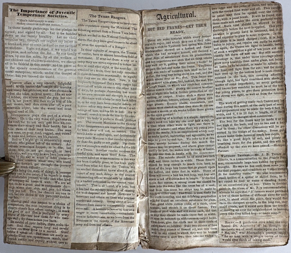1850's Agricultural Clipping Scrapbook