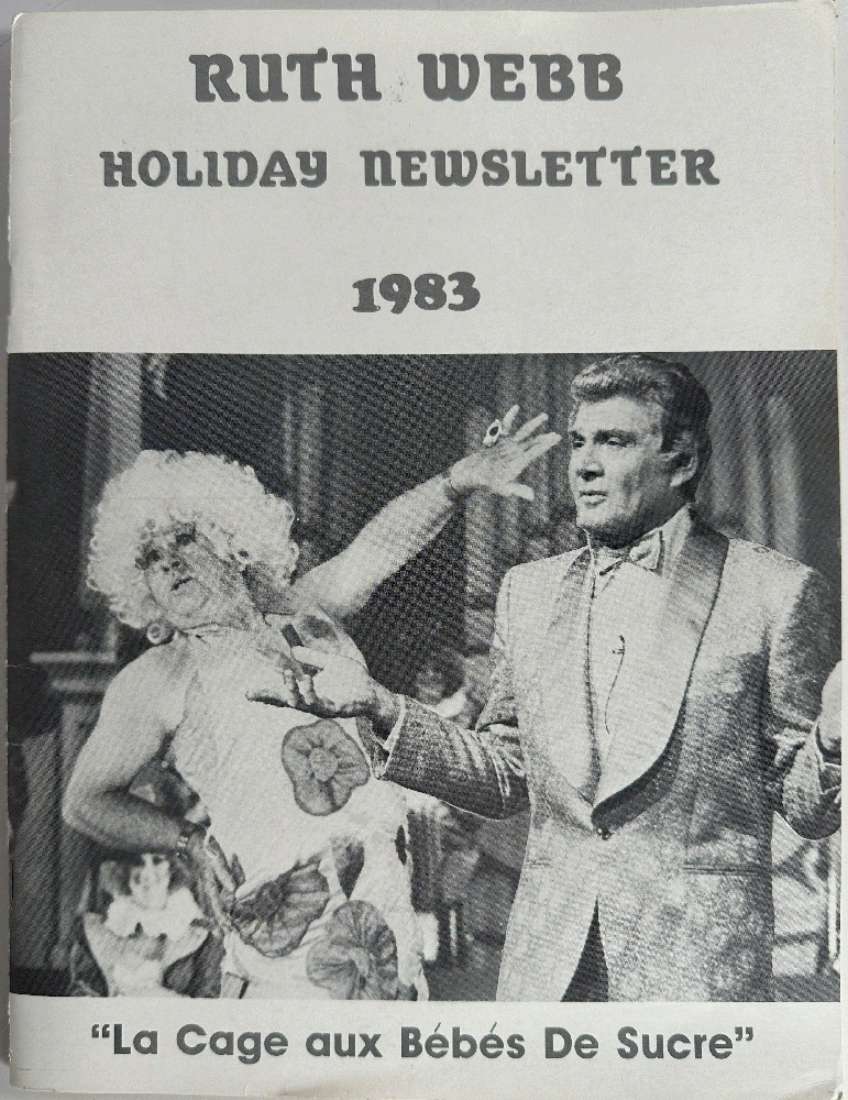 Ruth Webb Holiday Newsletter 1983 (La Cage aux Folles)