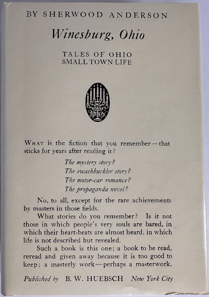 Winesburg Ohio, Tales of Ohio Small Town Life: Sherwood Anderson (Facsimile of the 1st Ed)