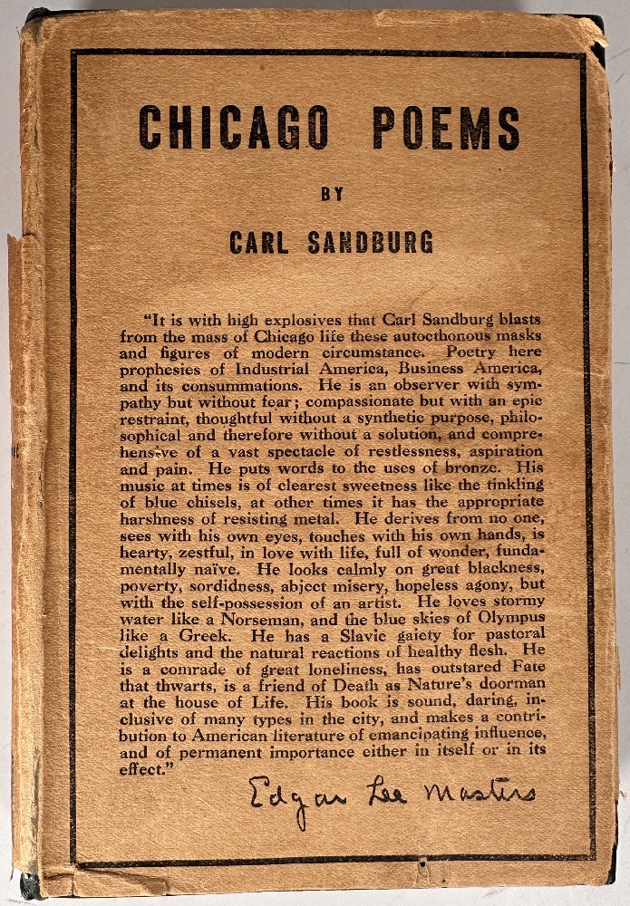 Chicago Poems by Carl Sandburg (1st Ed in DJ)