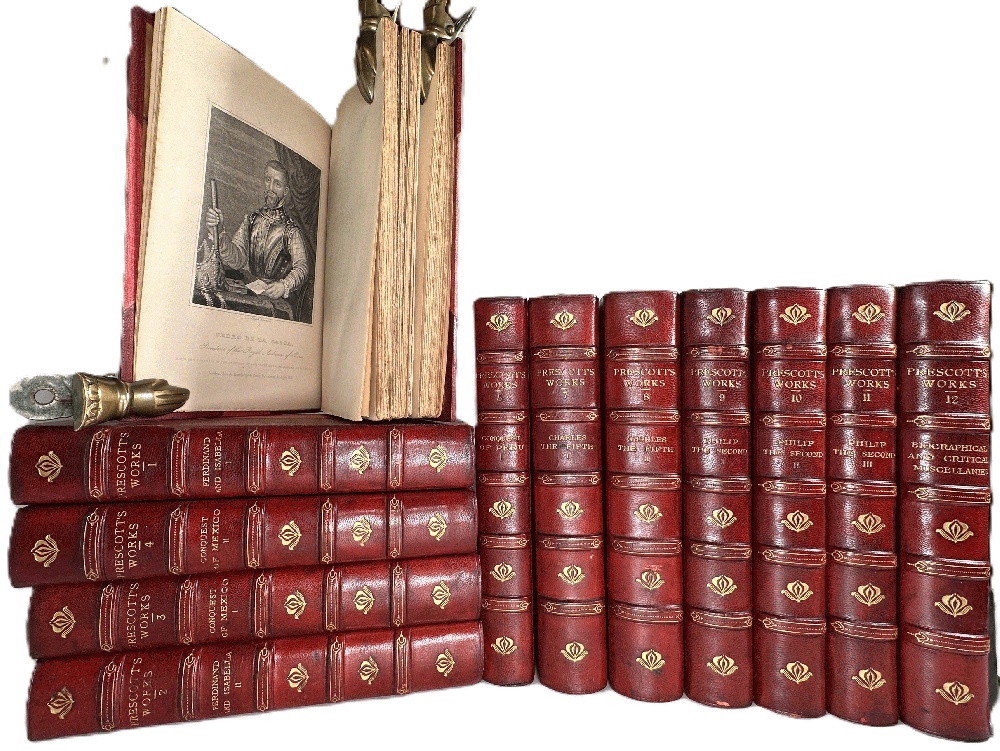 The Complete Works of William Hickling Prescott in Twelve Volumes (Bayntun Binding)
