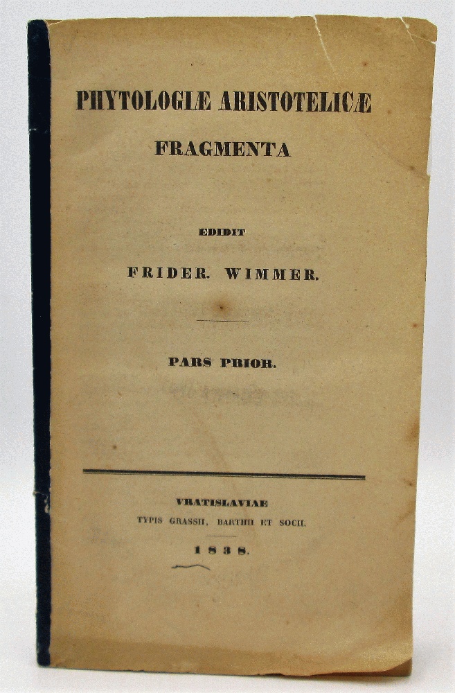 Image for Phytologiae Aristotelicae Fragmenta Edidit Frider Wimmer
