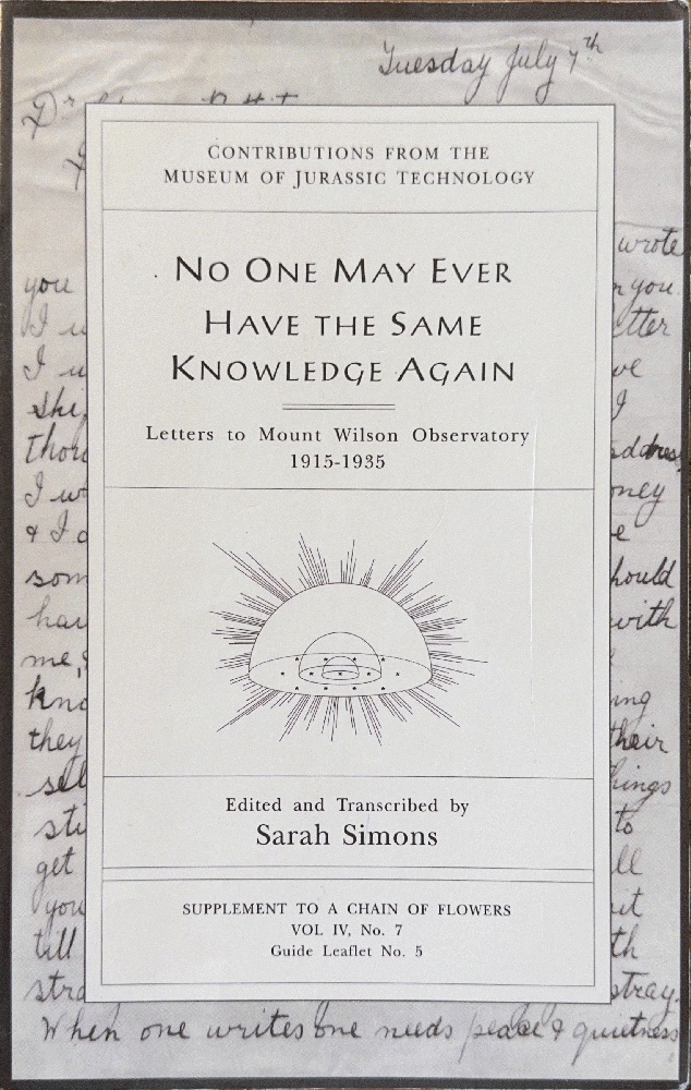 No One May Ever Have the Same Knowledge Again: Letters to Mt. Wilson Observatory, 1915