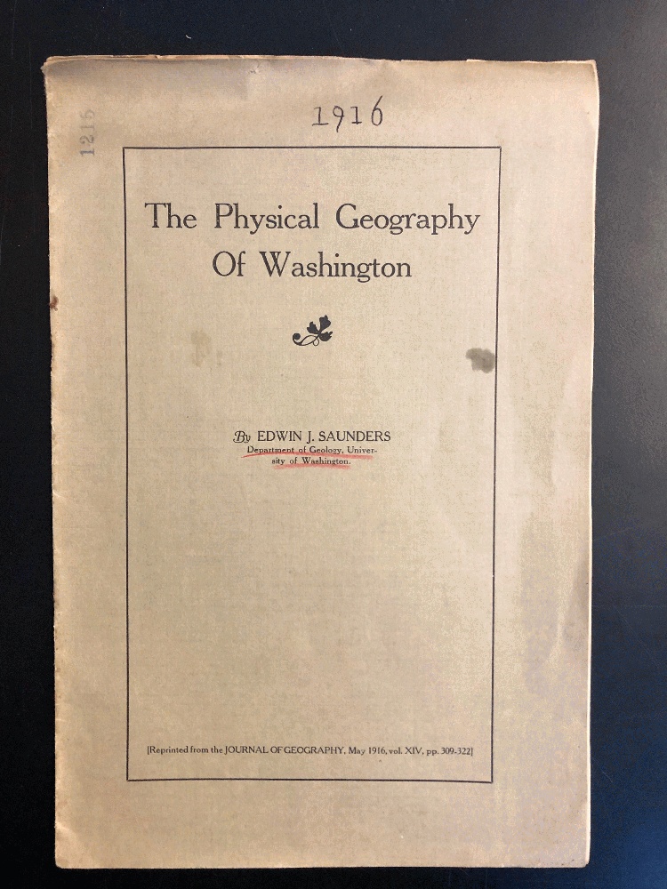 Image for The Physical Geography of Washington by Saunders, Edwin J.
