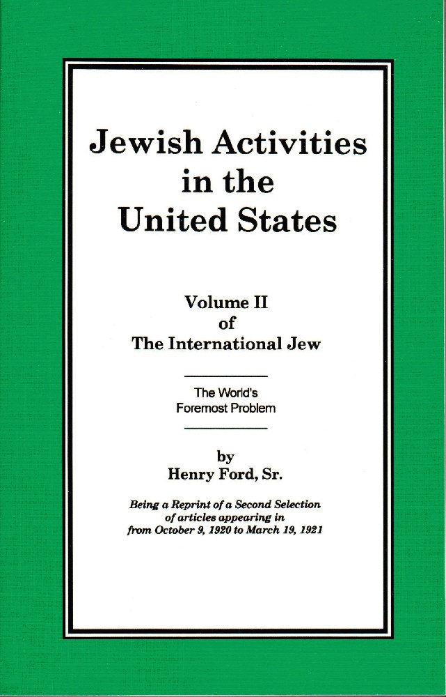 Image for The International Jew Volume II: Jewish Activities in the United States