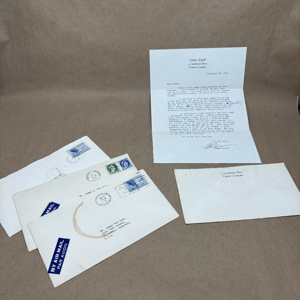 Glenn Gould: Four Letters (Signed/Autographed)