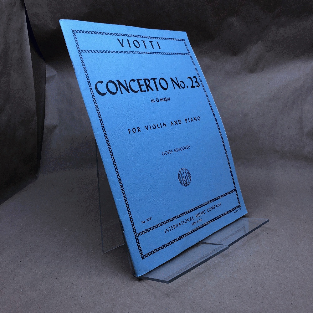 Viotti Giovanni Concerto No. 23 in G Major. For Violin and Piano. by Gingold. International Music