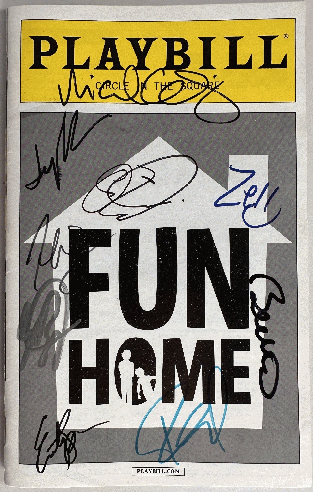 Image for Playbill from Fun Home at Circle in the Square Theatre Signed by Nine Cast Members Playbill from Fun Home at Circle in the Square Theatre Signed by Nine Cast Members