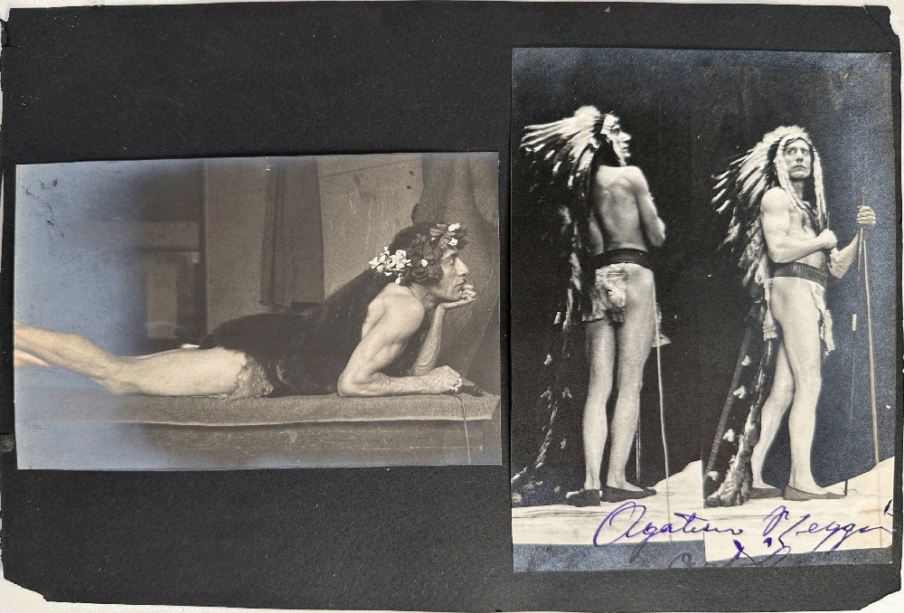 Pair of Photographs of a Semi-Clothed Man in Costumes
