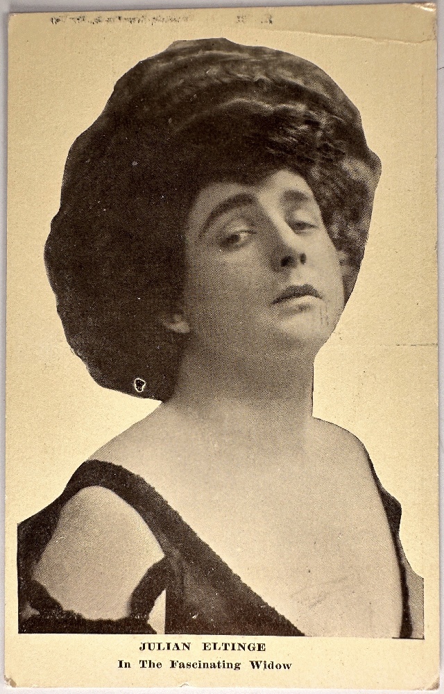 Image for Postcard of Drag Performer Julian Eltinge in The Fascinating Widow 1912 Postcard of Drag Performer Julian Eltinge in The Fascinating Widow 1912