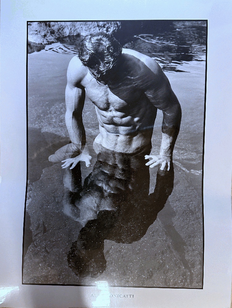 Alan Bonicatti Poster of a Naked Man Looking at His Reflection in Water