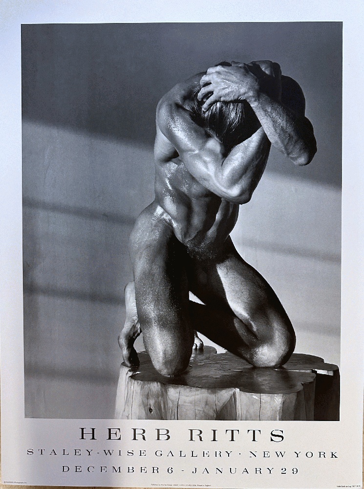 Male Nude on a Log 1987, Herb Ritts Poster for Staley-Wise Gallery
