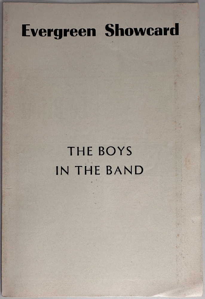 The Boys in the Band Program from 1968 Off-Broadway Premiere