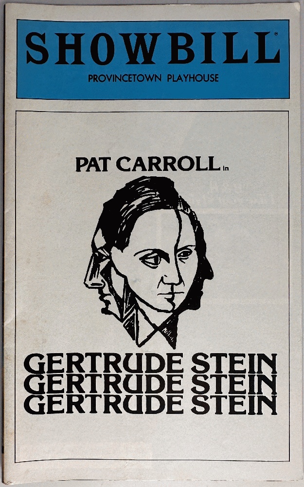 Pat Carroll in Gertrude Stein, Gertrude Stein, Gertrude Stein Showbill